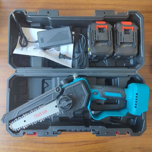 Lithium electric chainsaw logging saw household rechargeable woodworking small 4-inch 6-inch electric chain saw small hand-held one-hand saw