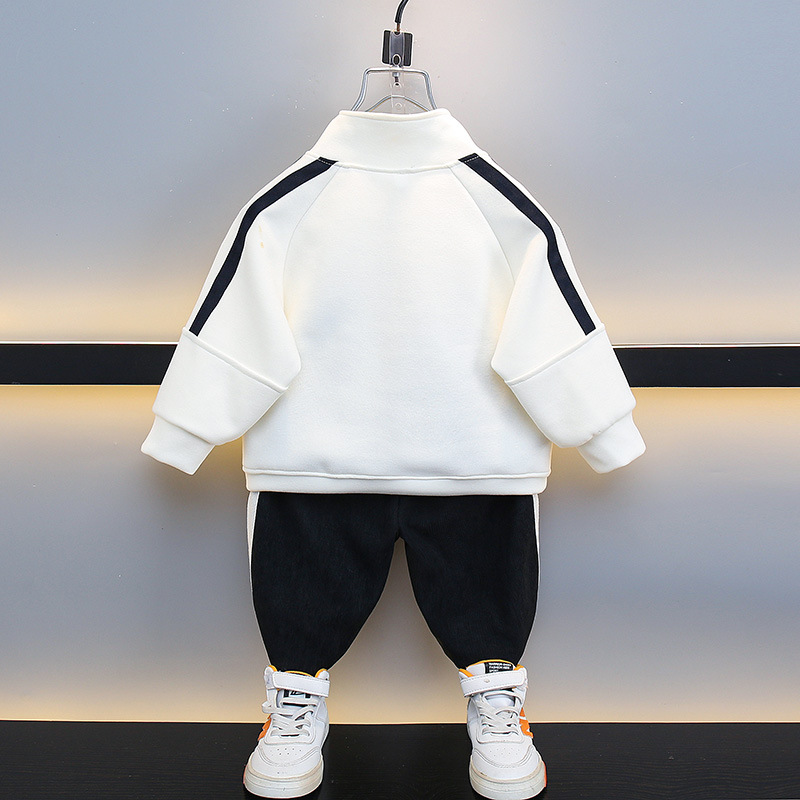 7699 Traje para niños y niños 2025 nueva ropa casual suéter atractivo primavera primavera primavera primavera primavera y otoño bebé traje de dos piezas marea