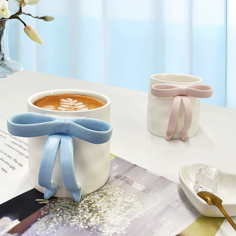 (Cross-border trading), coffee cute three dimensional afternoon tea with bow, 3D