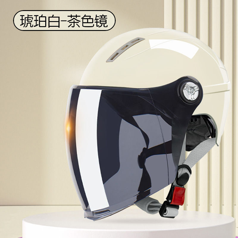 Universal – Motosiklet kaskı (dəbilqə) Half Helmet Motorcycle - 3c-certified-x9-amber-white-sunscreen-long-visor