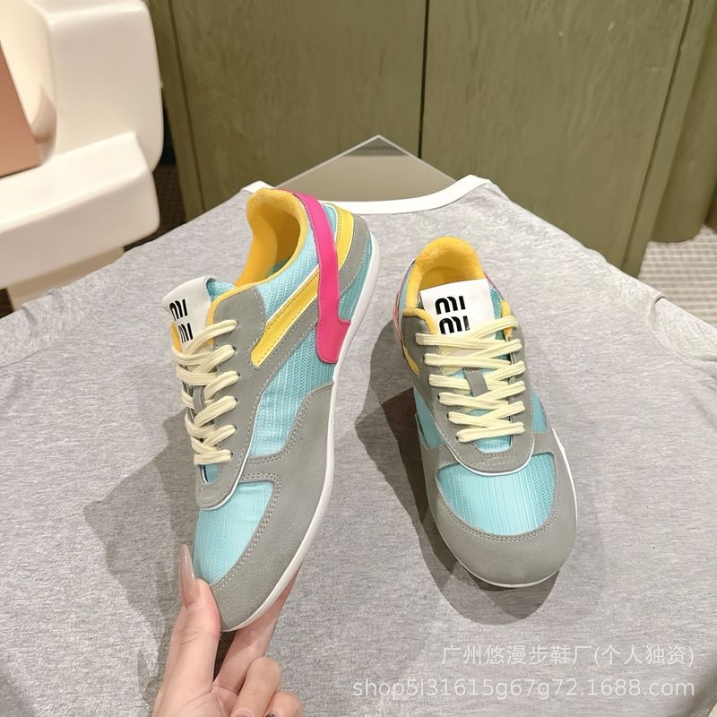mi*mi*拼色软底德训鞋女2025新款时尚百搭平底半拖复古休闲阿甘鞋|undefined