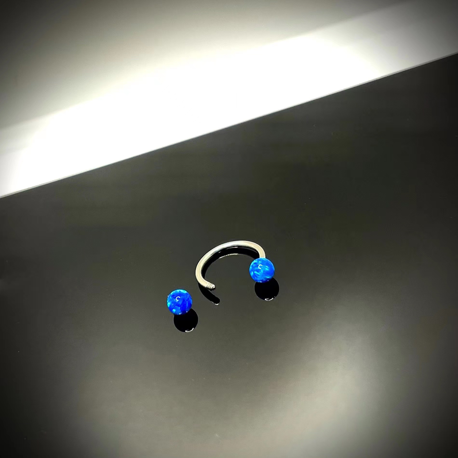 Opal Lip Ring Horseshoe Ring Lip Stud Stainless Steel Body Piercing Jewelry for Lip Lip Piercing detail image 14
