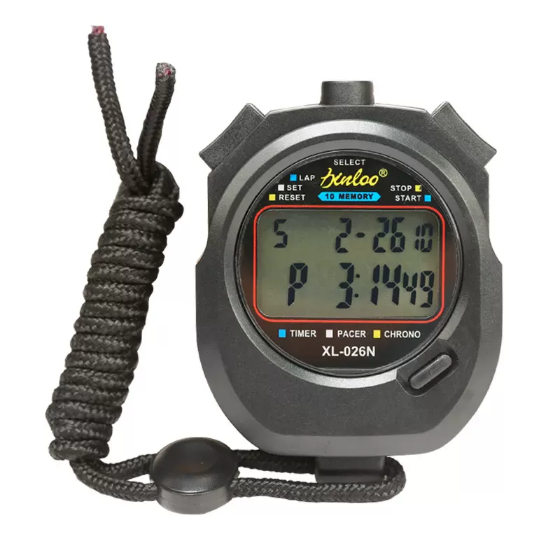 双排10道秒表学生运动比赛跑步计时器防水防滑抗震记忆倒计时电子