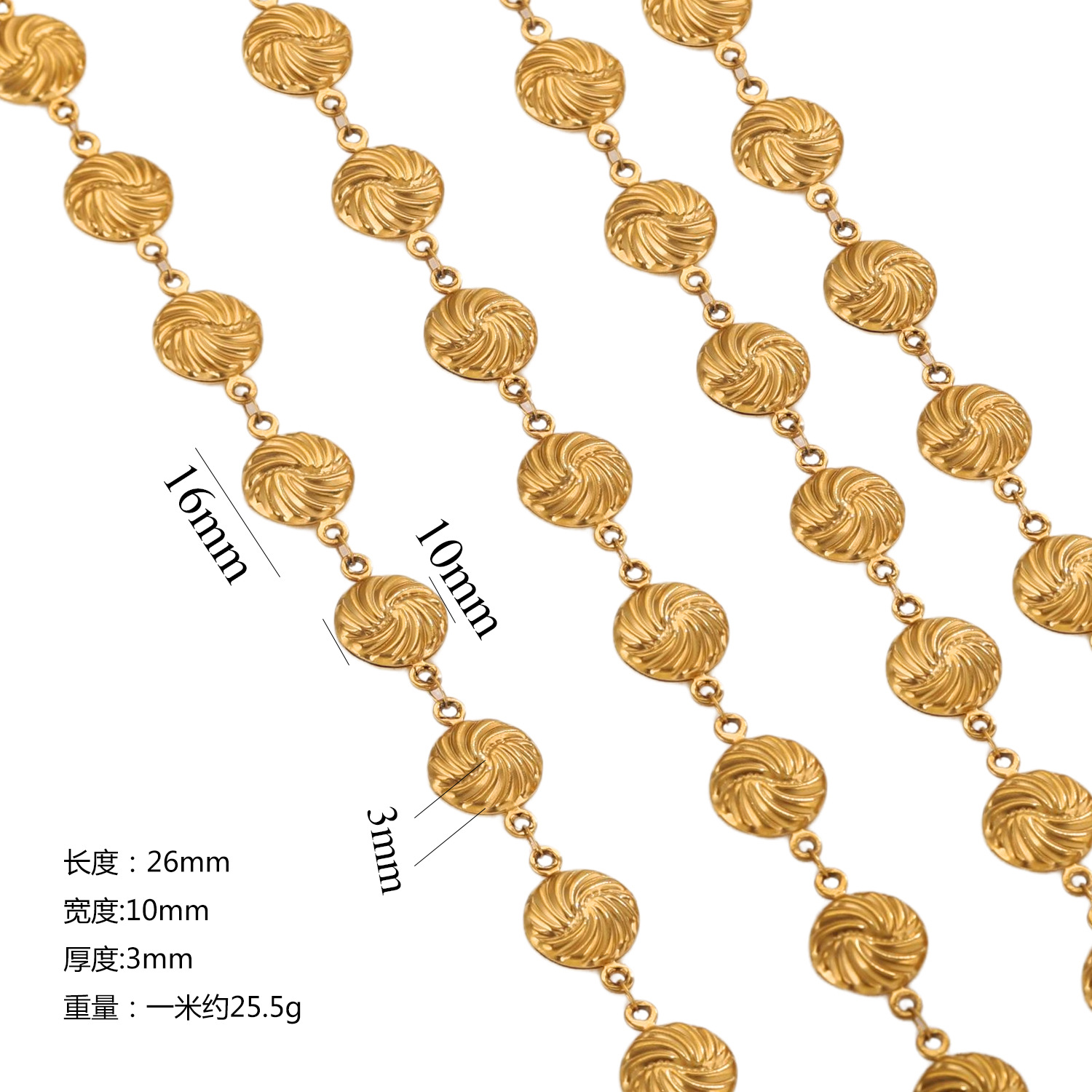 Hip-hop cadena hecha a mano de acero inoxidable hueco mar gotas cruz cadena DIY accesorios joyería al por mayor