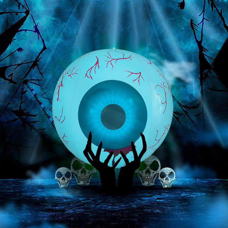 Fiesta de Halloween transfronteriza atmósfera de terror decoración estereoscópica accesorios inflables LED luminoso modelo de globo ocular