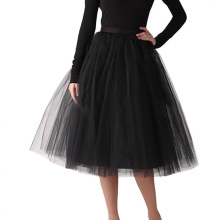欧美高腰网纱半身裙tulle skirt蓬蓬裙成人亚马逊跨境tutu短裙女