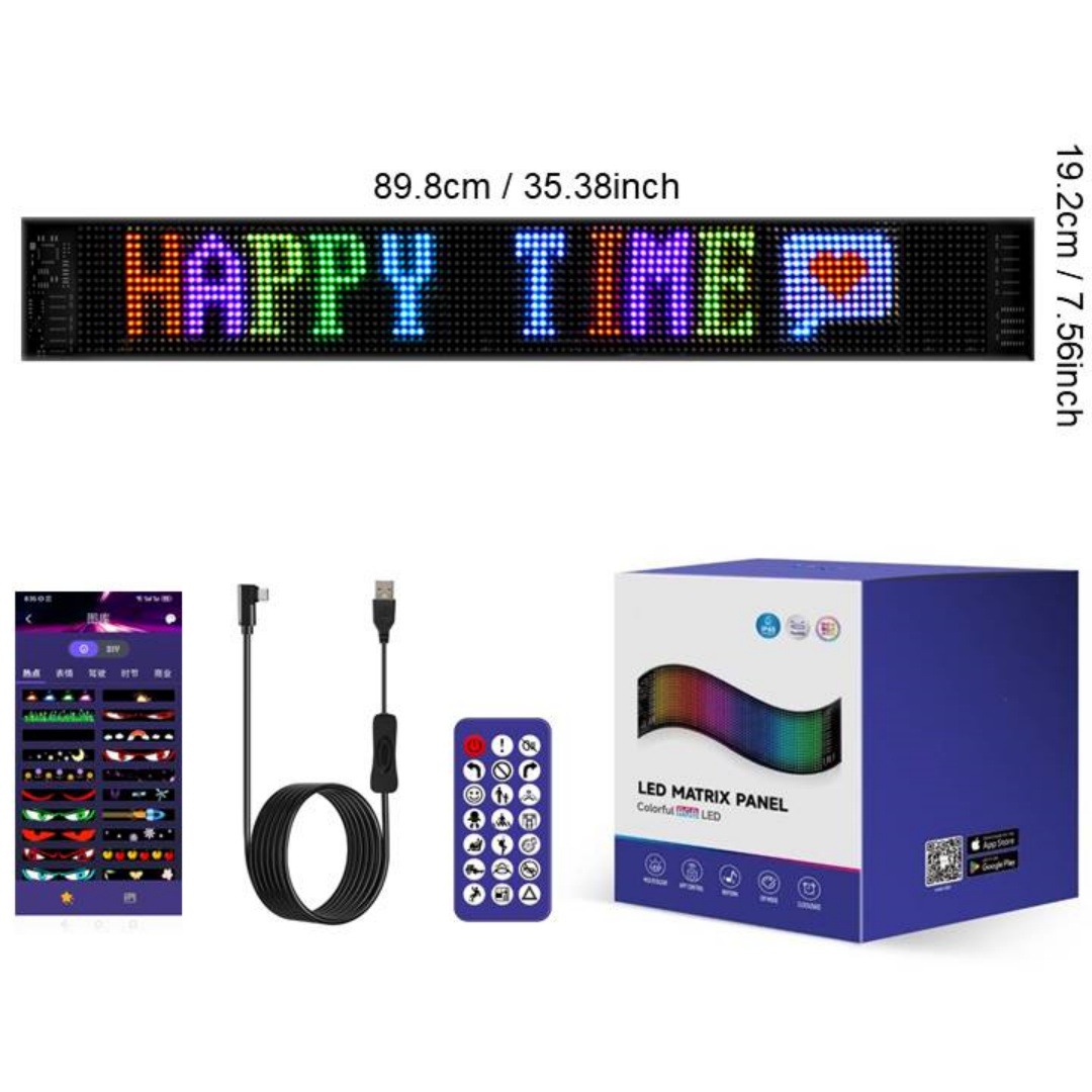 APP inteligente LED de color fantasma pantalla flexible tienda de publicidad de puerta de entrada USB ojo del diablo coche pegatina de pantalla suave