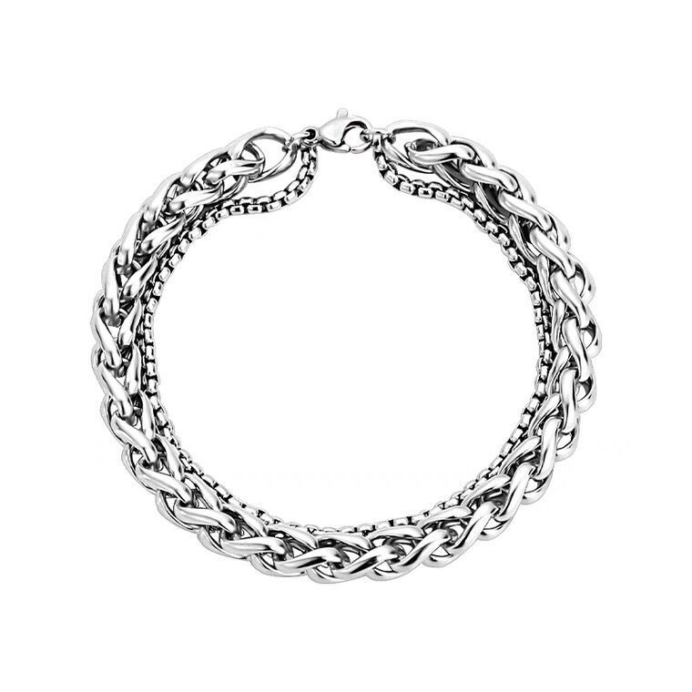 Cuban Link Bracelet For Men Double Layer Titanium Steel Chain_voghion.com