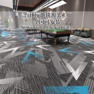 Billiard Hall Carpet Printing Flame Retardant Fully Covered Large Area Hotel Commercial Office Flame Retardant Nylon Billiard Room