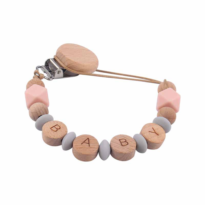 DIY creativo bebé suministros de haya plana chupete clip DIY bebé nombre molar calmante silicona chupete cadena