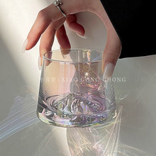 日式富士山杯炫彩观山杯家用玻璃冰山水杯茶杯威士忌酒杯洋酒杯子