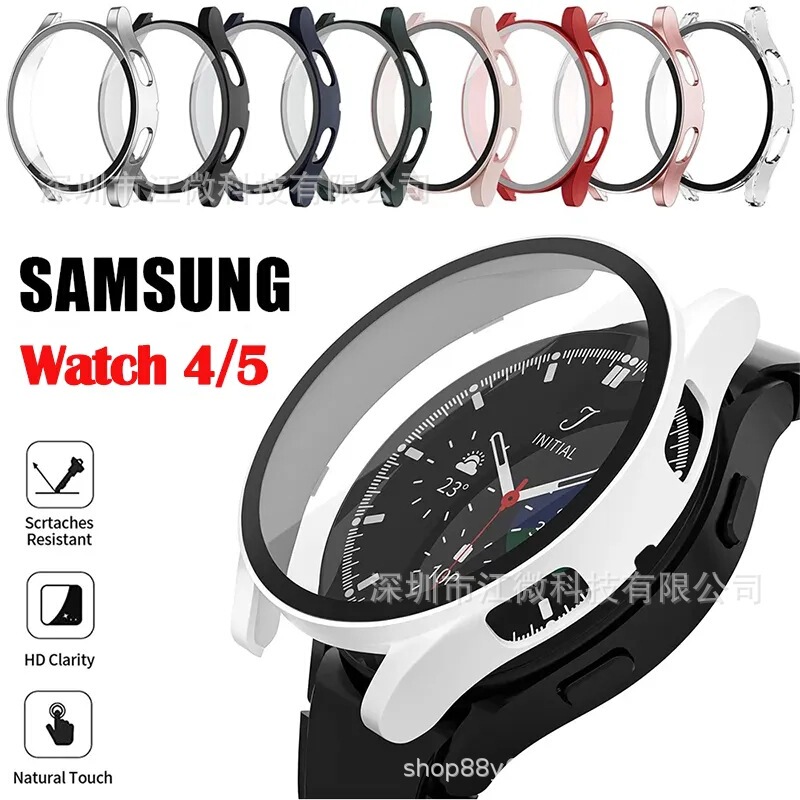 For Samsung Galaxy Watch6 PC All-inclusive Watch Case Tempered Glass Film Watch5 One-piece Protective Cover