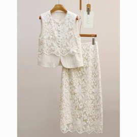 3579人收藏夏季2025新款新中式国风提花马甲背心高级感重工蕾