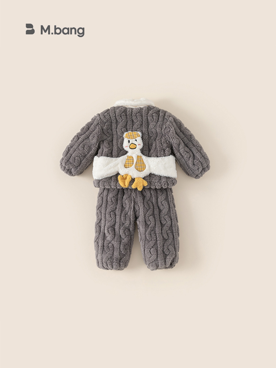 Yubao ropa para niños pijamas para niños otoño y invierno caliente nuevo terciopelo grueso de invierno para niños set de ropa para el hogar