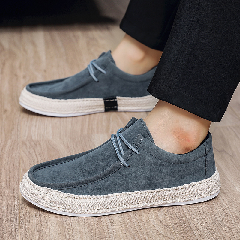 Men's Casual Single-layer Shoes Fashionable All-match Summer Lightweight Soft-soled Casual Shoes Men's Handmade Cloth Shoes Low-top Board Shoes for Men
