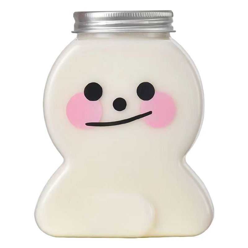 400ml pastel de jengibre muñeco de nieve transparente leche botella de té jugo de dibujos animados botella de plástico caramelo tarro desechable mascota taza de dibujos animados