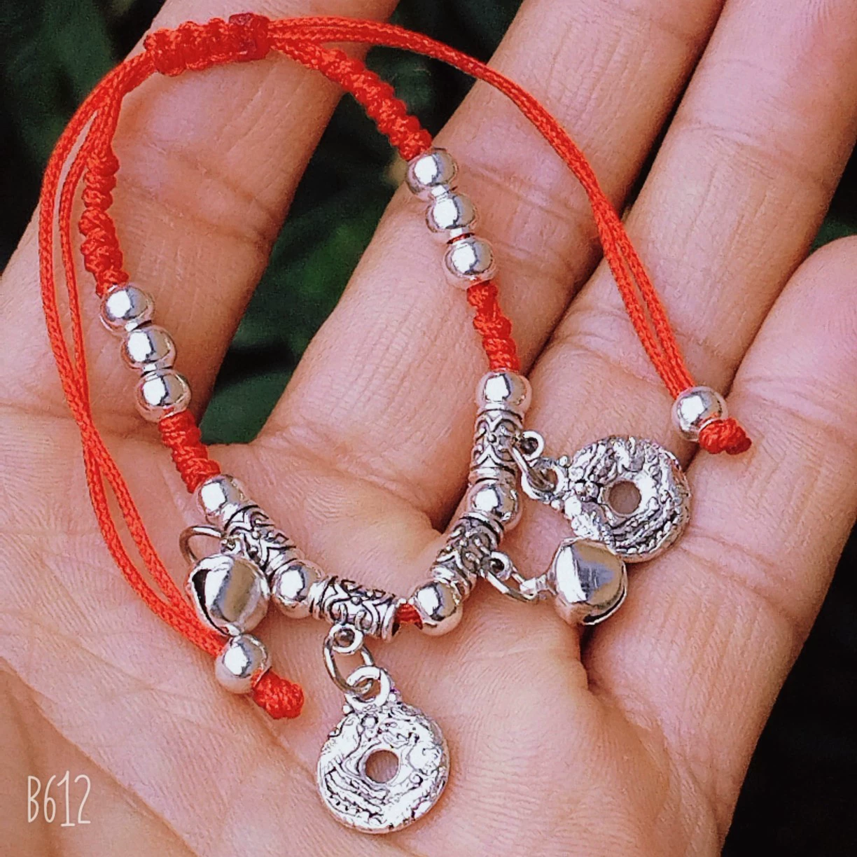 Woven Red Rope Bracelet, Miao/Tibetan Silver Alloy Charms, Ankle & Wrist, Multiple Styles