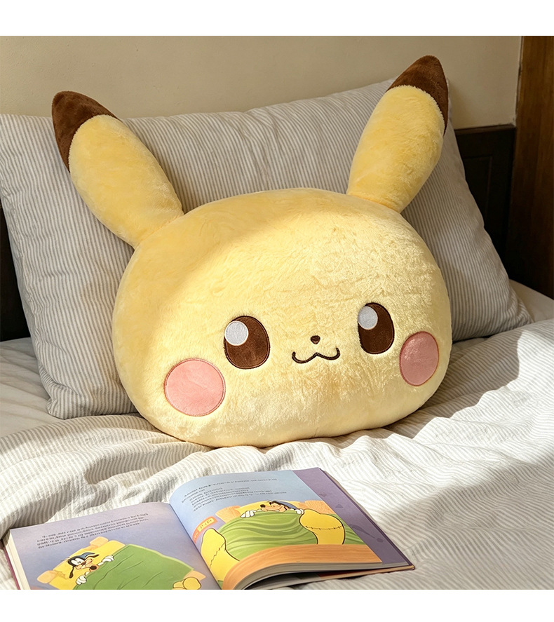 Foreign trade double-sided Pikachu plush pillow, Pogaman doll pillow, bed sleeping cushion, wholesale gift