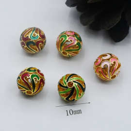 高保色镂空隔珠穿孔旗袍压襟纽扣辅料diy饰品挂件吊坠哑金配件