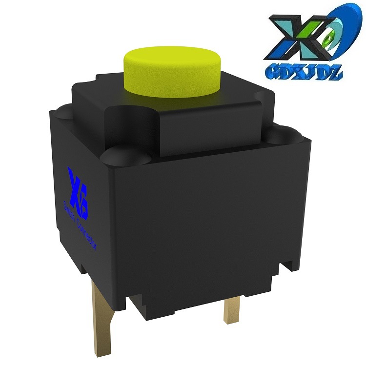 无声开关6.2x6.2x7.0  静音轻触开关2脚卡位 无声按键开关6.2*7.0