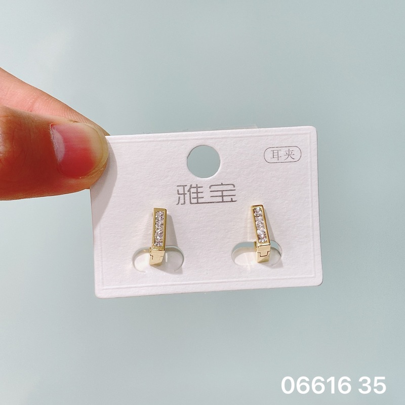 Meixun ジュエリー銅メッキ厚いゴールド絶妙な輝くジルコンイヤリングファッショナブルでシンプルな通勤多用途ニッチイヤリング|undefined