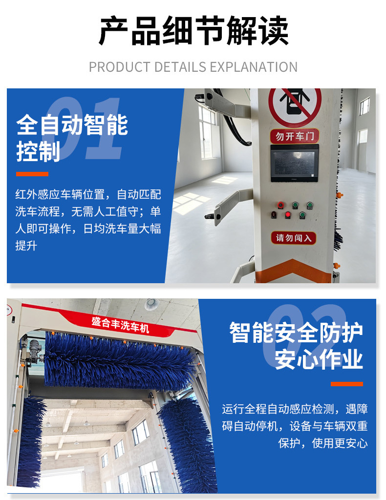 Fully automatic bus washing machine, specialized washing equipment for truck fleets, bus and coach washing machine