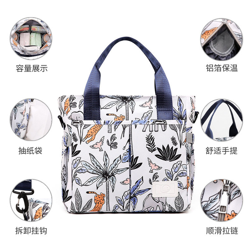 Portable mommy bag, multifunctional, large-capacity, baby storage bag, single shoulder crossbody, hangable stroller, mother and baby bag