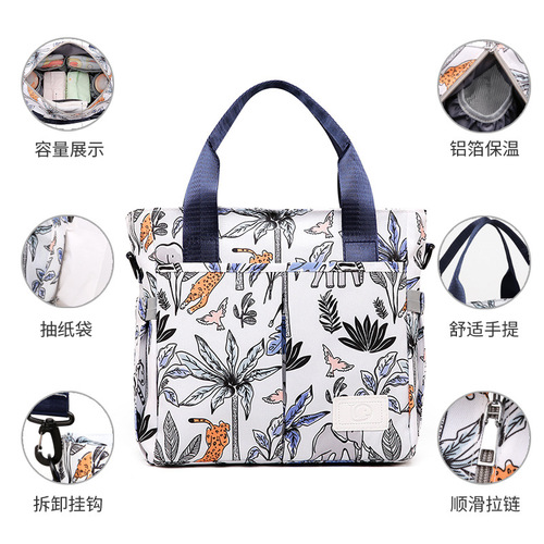 Portable mommy bag, multifunctional, large-capacity, baby storage bag, single shoulder crossbody, hangable stroller, mother and baby bag