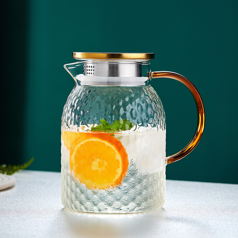 Jarra de agua fría de vidrio de borosilicato alto, tetera resistente al calor, juego de lujo, recipiente para granos de arroz, jarra para preparación en frío.