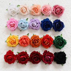 6cm高級ベルベットのバラはバラの花の頭をシミュレートします。