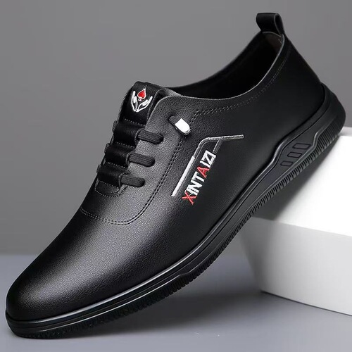 Men's Leather Shoes 2025 Spring Men's Shoes British Style Versatile Casual Breathable One-Piece Soft Sole Soft Face Driving Shoes