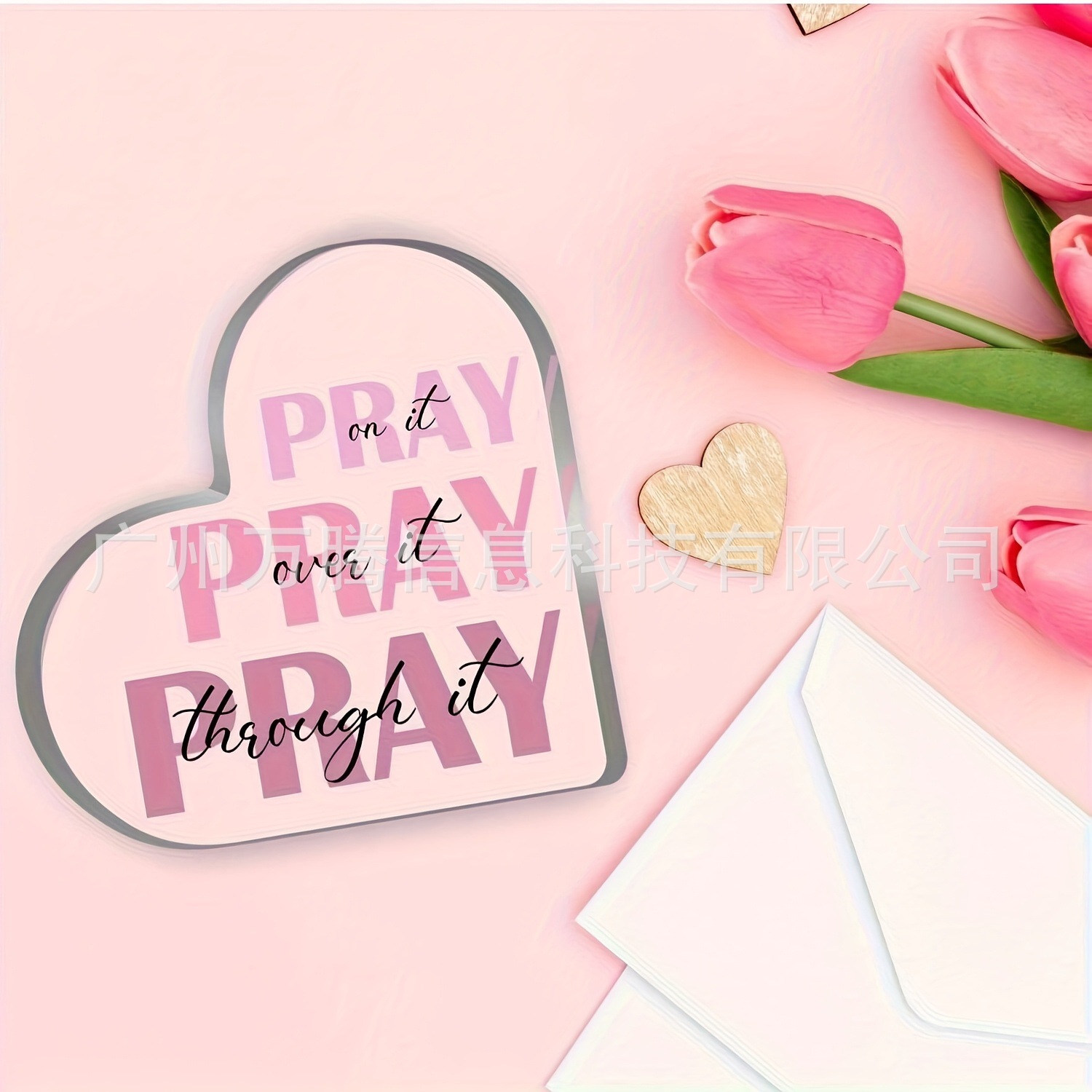 跨境亚克力心形祈祷装饰工艺品摆件非常适合家庭或办公室装饰