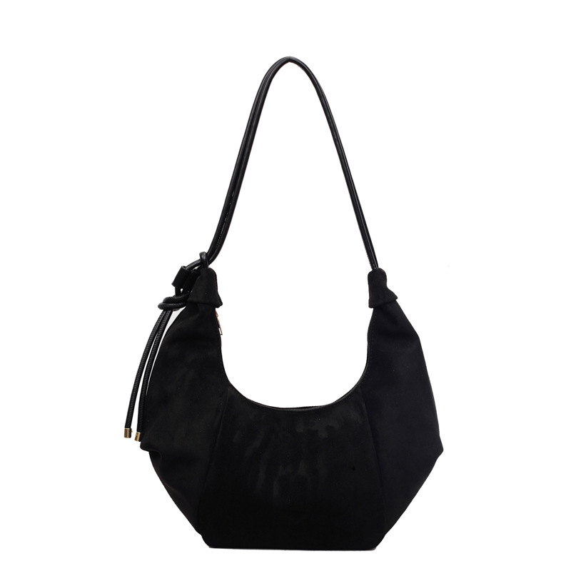 Korean Style Suede Crossbody Bag For Women, New Retro Minimalist Hobo Bag, High-End Commuter Underarm Bag - Thumbnail 6