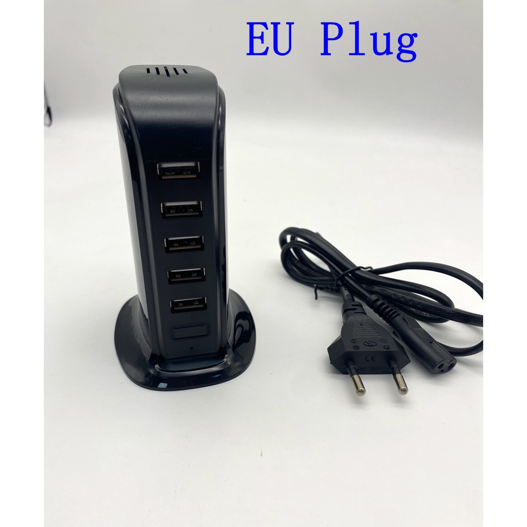 Cargador USB vertical de escritorio, 5 puertos, 5V4A 20W, cargador multipuerto de fábrica al por mayor