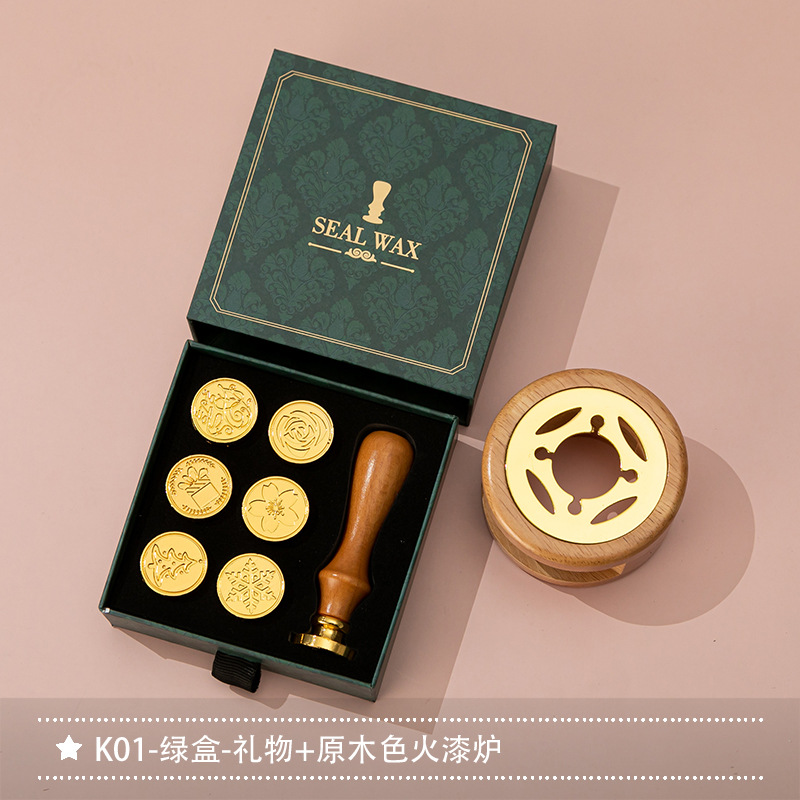 Nuevo macaron fuego pintura cera grano horno sello mano cuenta Día de San Valentín cumpleaños regalo fuego pintura sello conjunto completo al por mayor