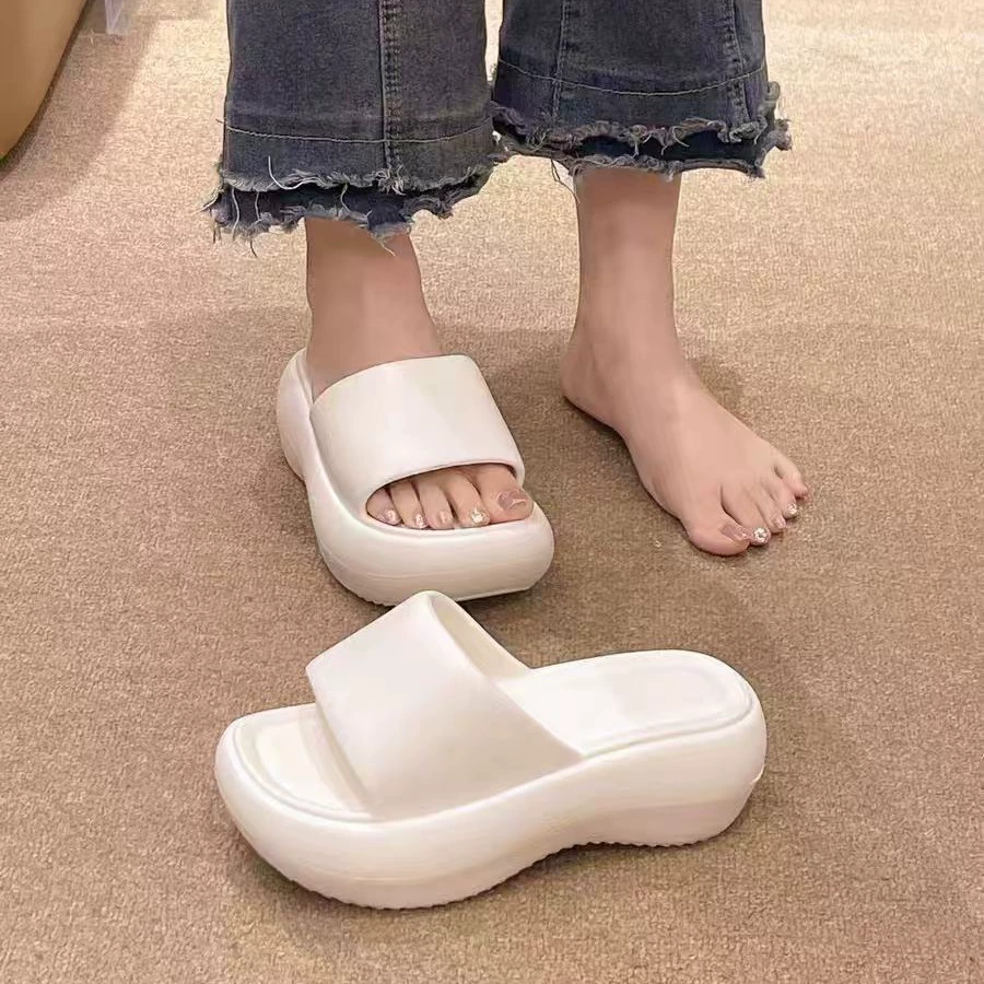 Толстая подошва, увеличенные сандалии, женские туфли новый водонепроницаемый стол EVA, модные путешествия, сосновые кондитерские, высокие приморские хлебные тапочки