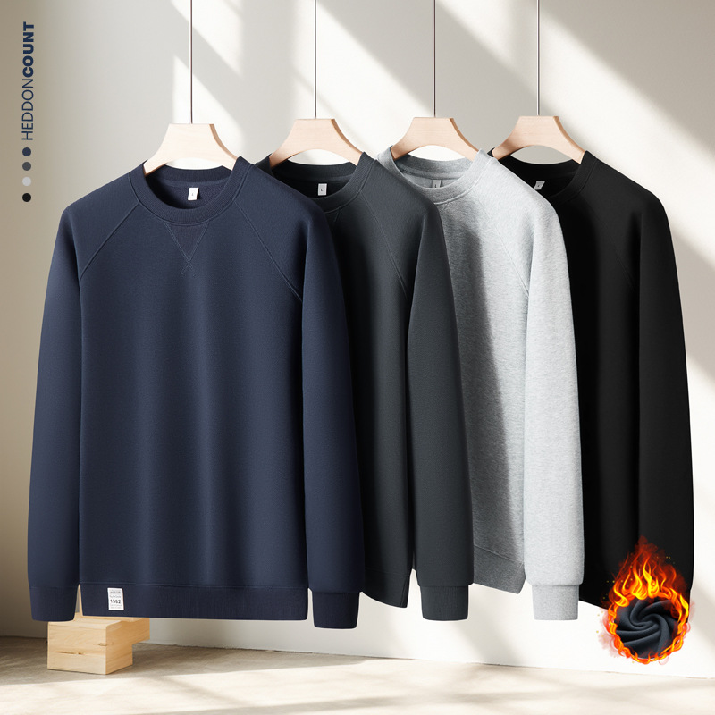 Unisex Heavyweight Fleece Crewneck Sweatshirt - 350GSM Twill Fabric Drop Shoulder Design For Men & Women_voghion.com