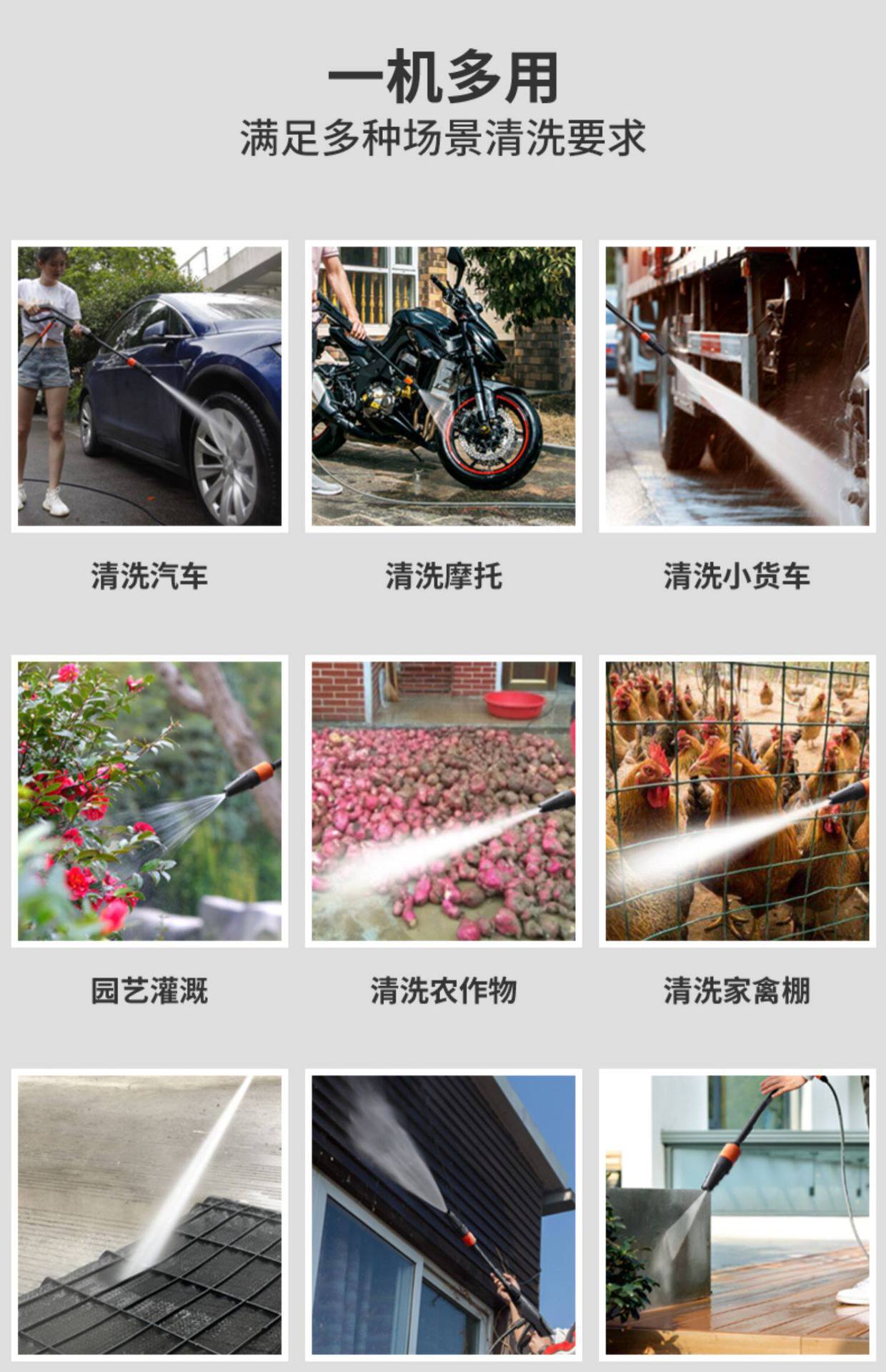 Yili High-Pressure Car Washer 220V Household Cleaning Machine Car-Mounted Self-Service Car Wash Tool Water Gun Air Conditioning High-Pressure Water Gun