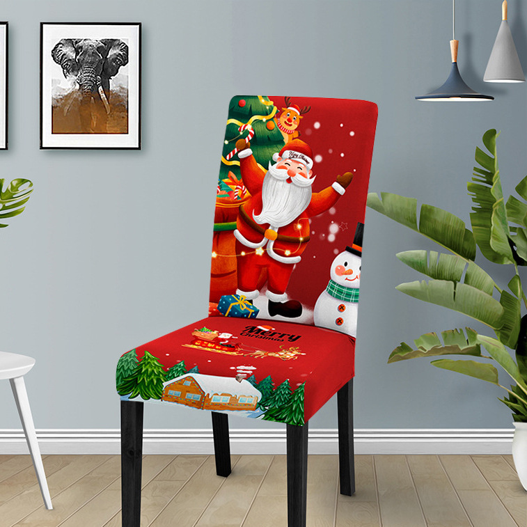 2024 transfronterizos nuevas cubiertas de sillas de Navidad Europa y América cubierta de sillas de comedor de decoración de Navidad cubierta de sillas de alta elasticidad