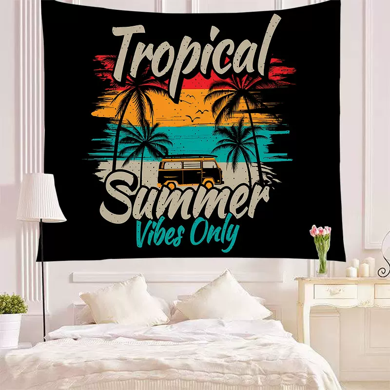 外贸北欧风夏日卧室床头挂布背景布网红直播装饰挂毯源头工厂代发