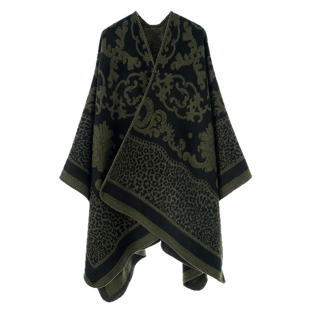 Nueva impresión de leopardo de otoño y invierno jacquard bufandas de doble cara de moda de moda cálida