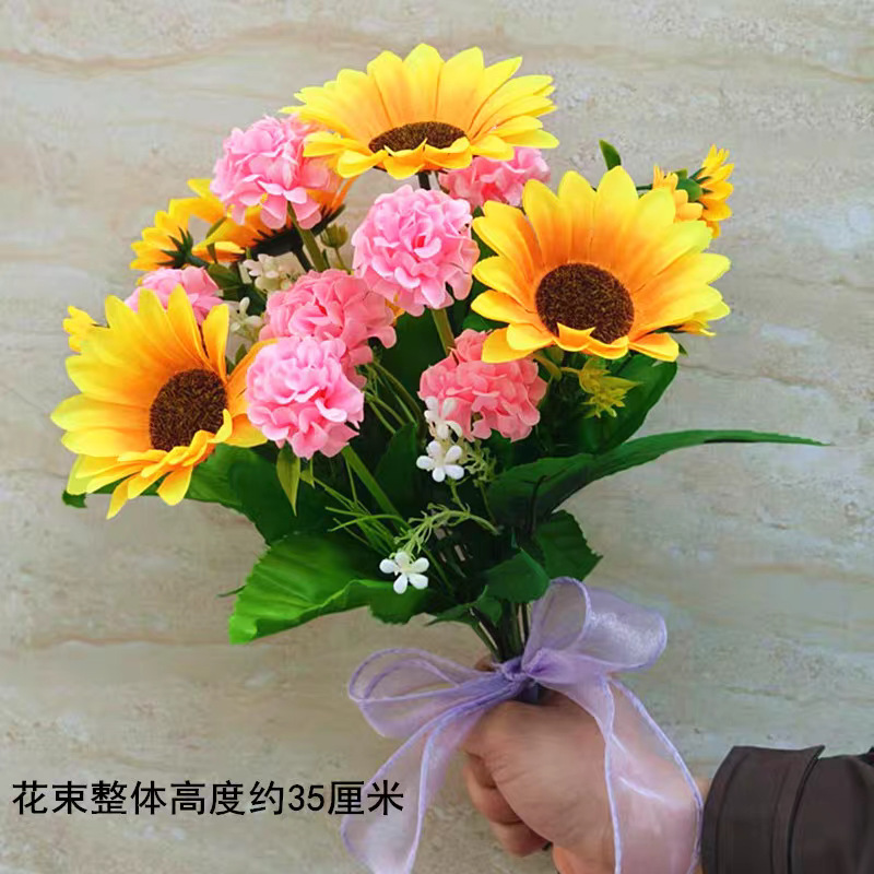 Reunión deportiva, actividades estudiantiles, baile, flores falsas coloridas, flores de plástico, flores de seda, baile, accesorios, ramo de simulación