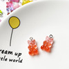 Resin, small realistic accessory with accessories, two-color earrings, necklace, pendant, handmade, gradient, with little bears