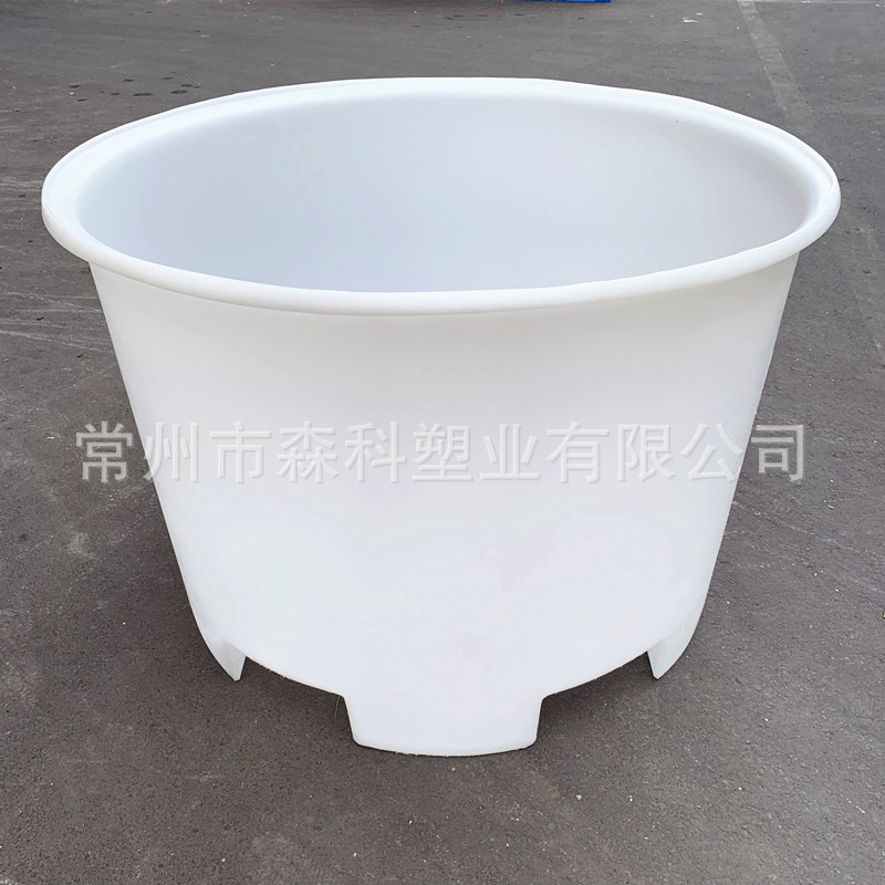 800L叉车圆桶 pe叉车桶 塑料圆桶带插孔 牛筋塑胶叉车周转桶批发