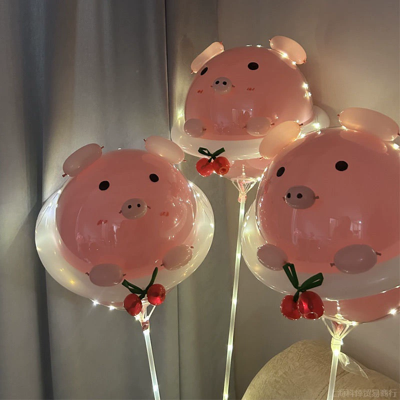Воздушный шар Кукла материал Интернет знаменитость свинья волна мяч Розовая Свинья светящаяся голова свиньи посылка стойло доставки оптовая доставка независимая станция