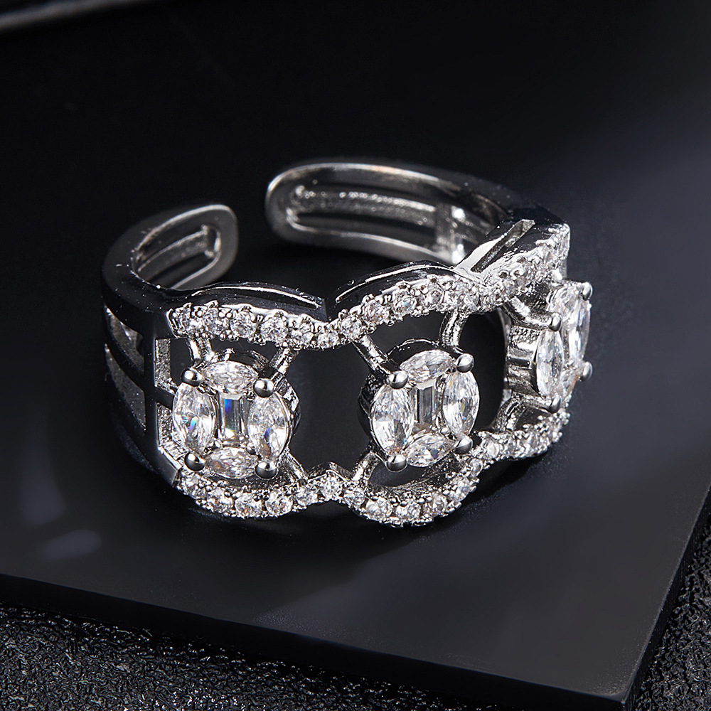 Hip Hop Live Instagram Style Fashion Versatile Zircon Index Finger Ring for Men and Women_voghion.com