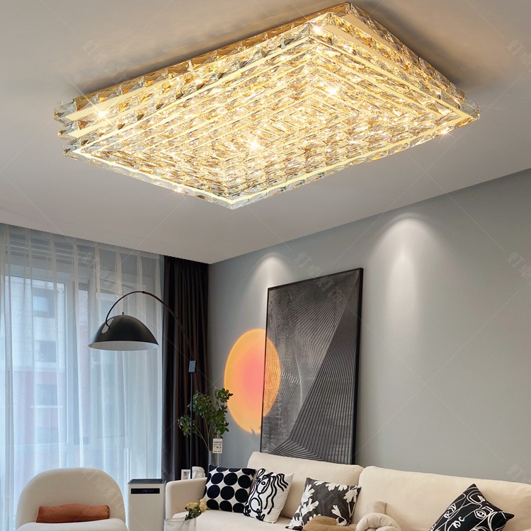 Light Luxury Crystal Ceiling Lamp for Living Room, Modern & Minimalist Design, Elegant Look—Perfect Lighting Suite for Dining Room, Bedroom, and Study, Ideal for Whole-Home Decoration