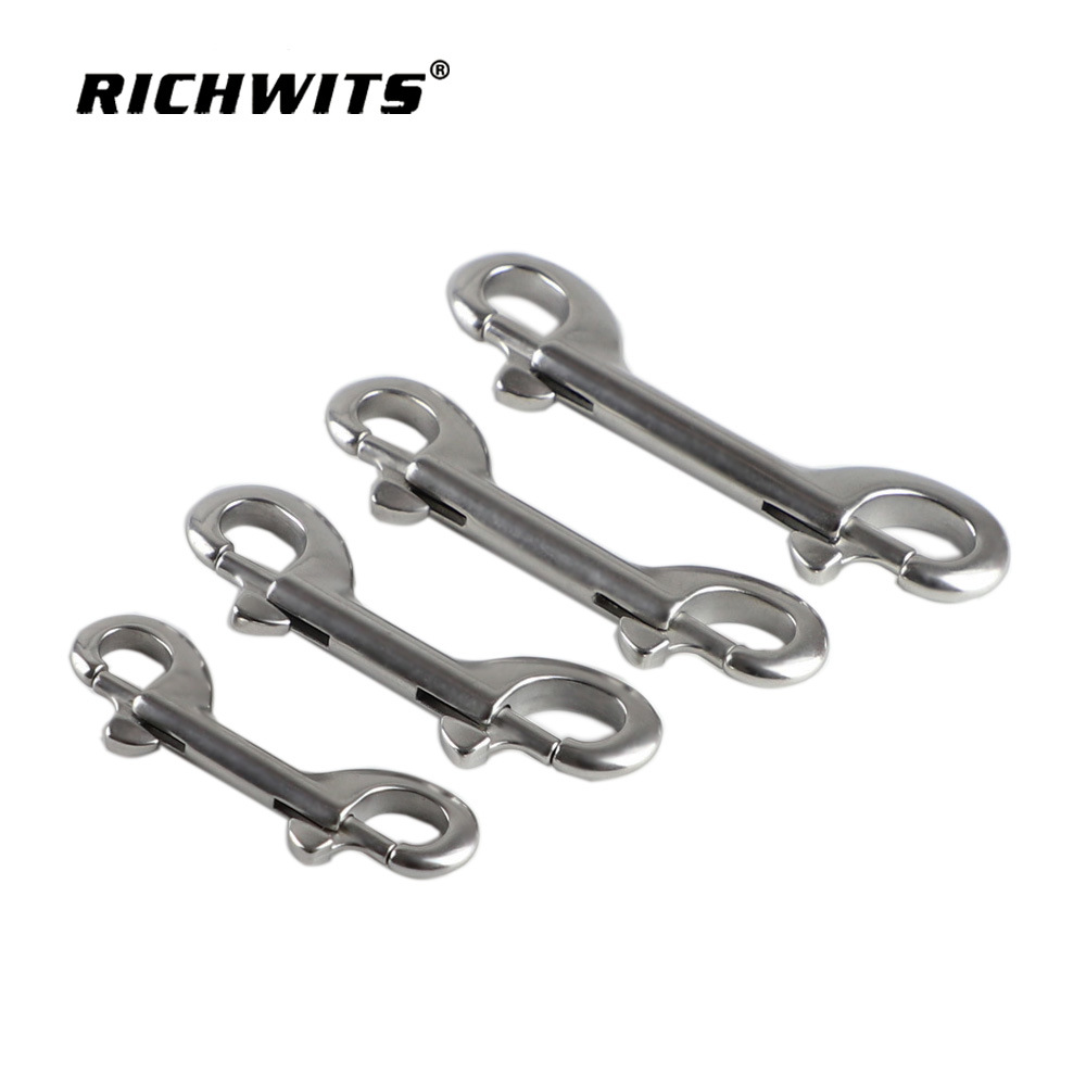 RICHWITS 不锈钢316双头钩 潜水快卸弹簧扣 B形弹簧钩