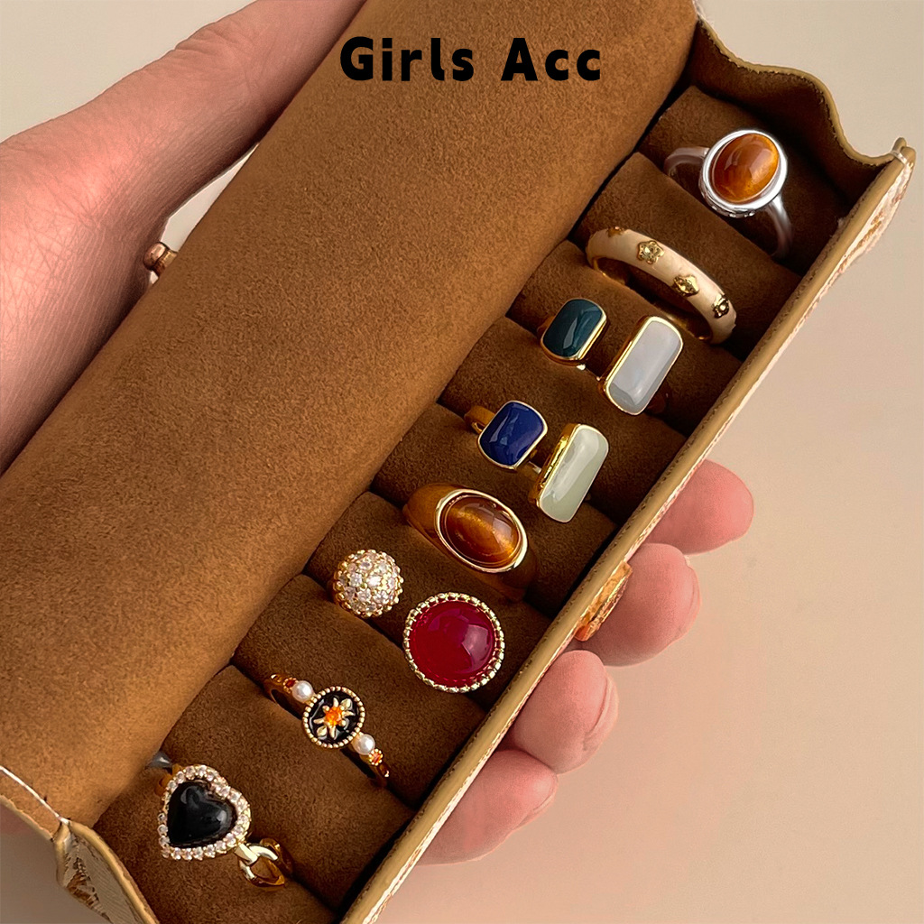 Vintage High-End Adjustable Luxury Style Artistic Vintage Jewelry Niche Fashion Temperament Open Ring for Women