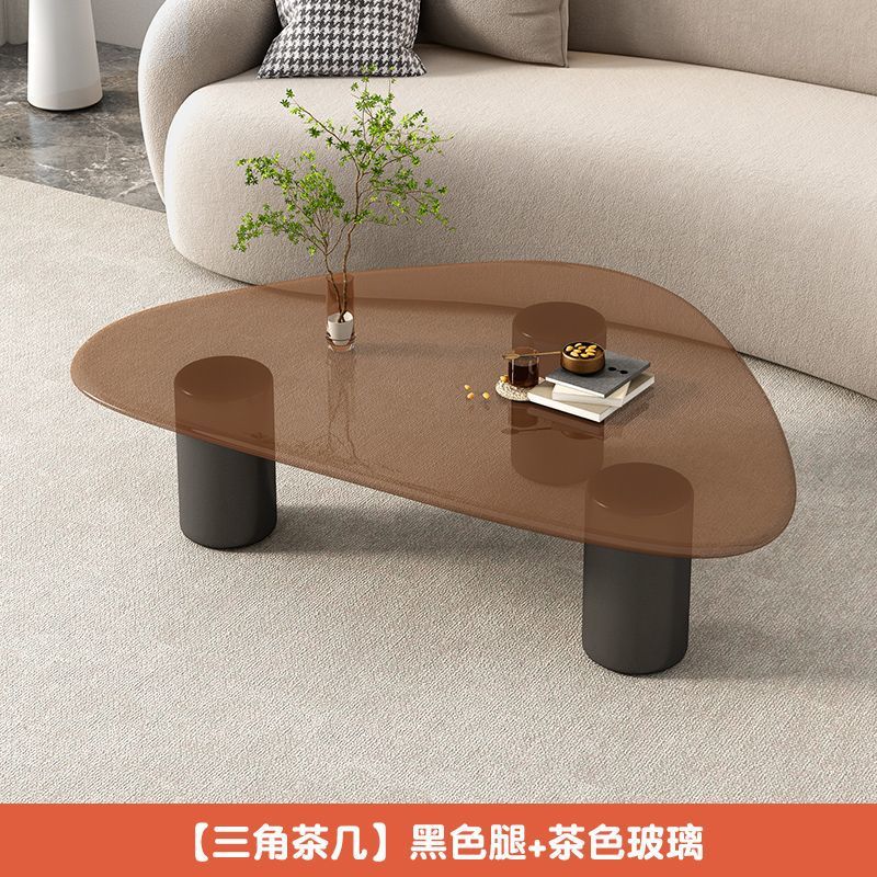 Tabla de té de vidrio templado tabla de roca pequeña sala de estar doméstica moderna simple red tabla de té goteo de agua